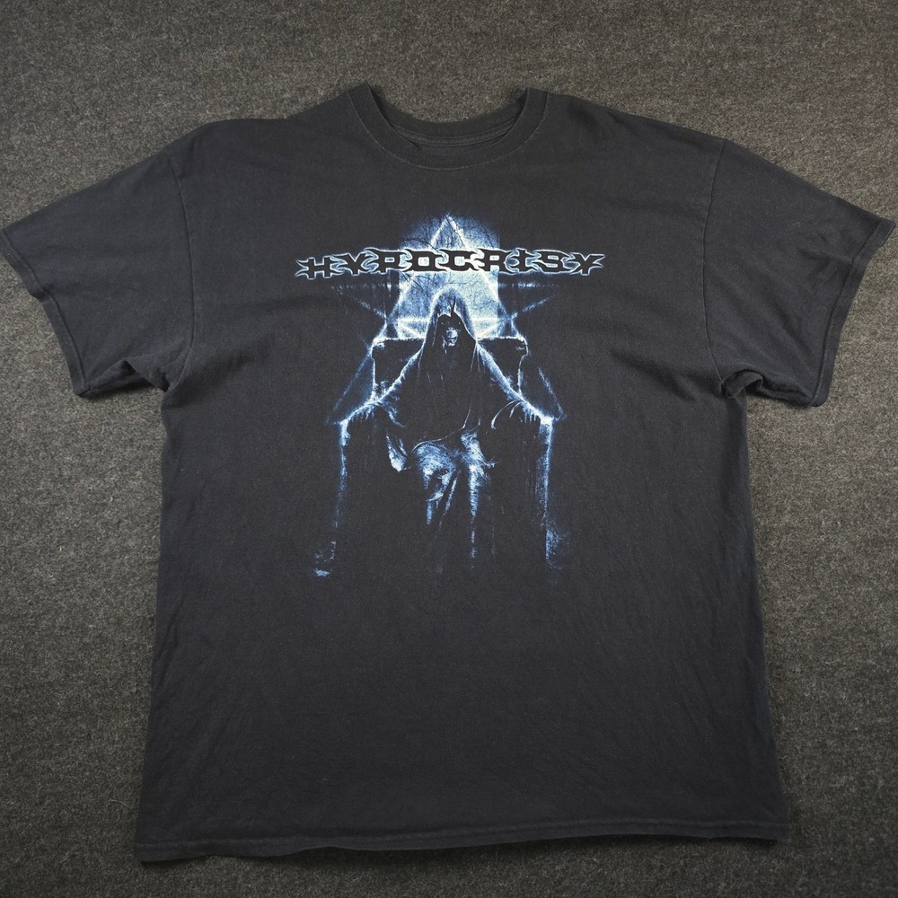 Hypocrisy Band T-Shirt Mens Large Black Blue Graphic 2019 Tour Metal Sidious